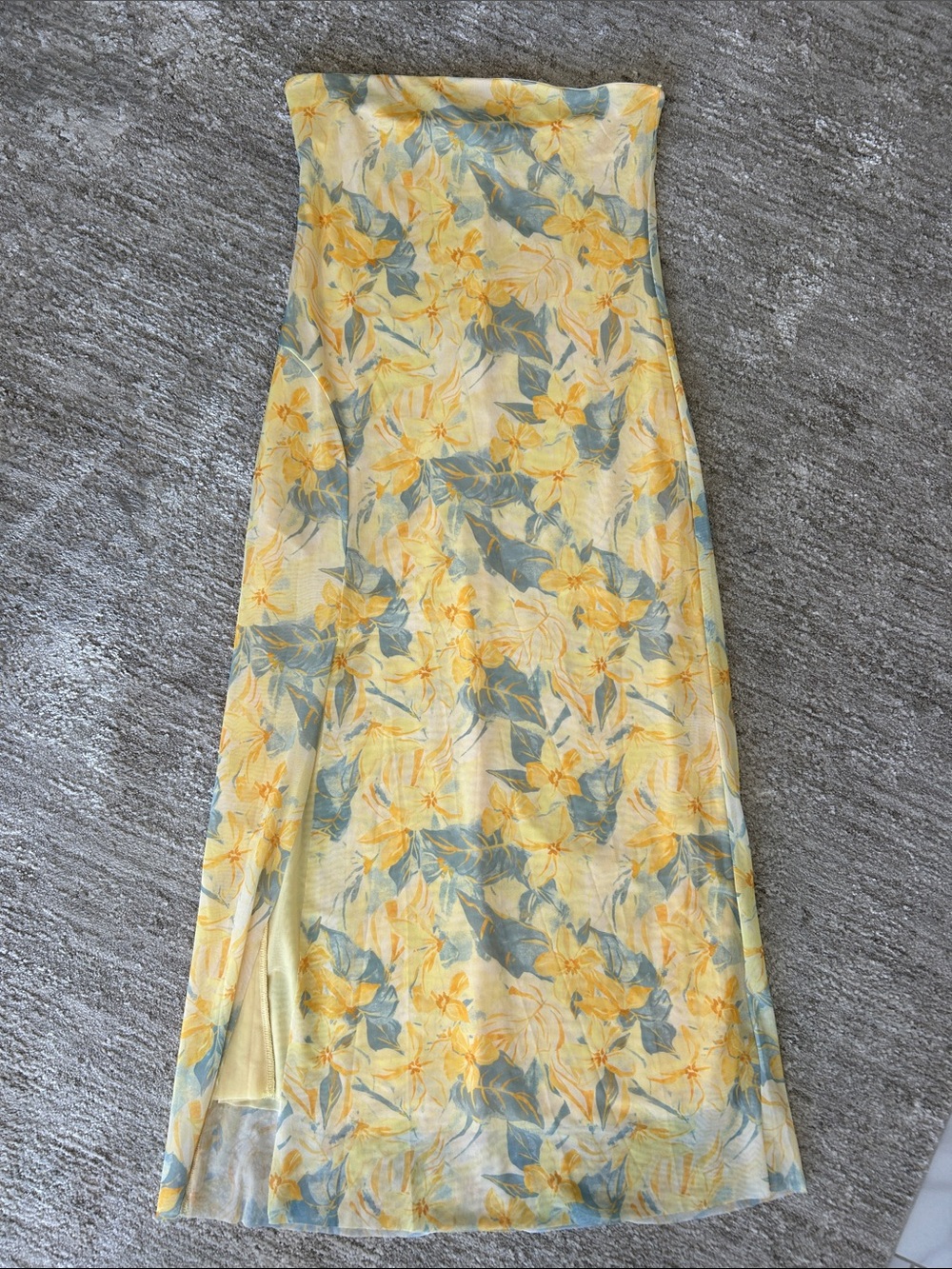 Zara Yellow Floral Midi Bodycon Dress